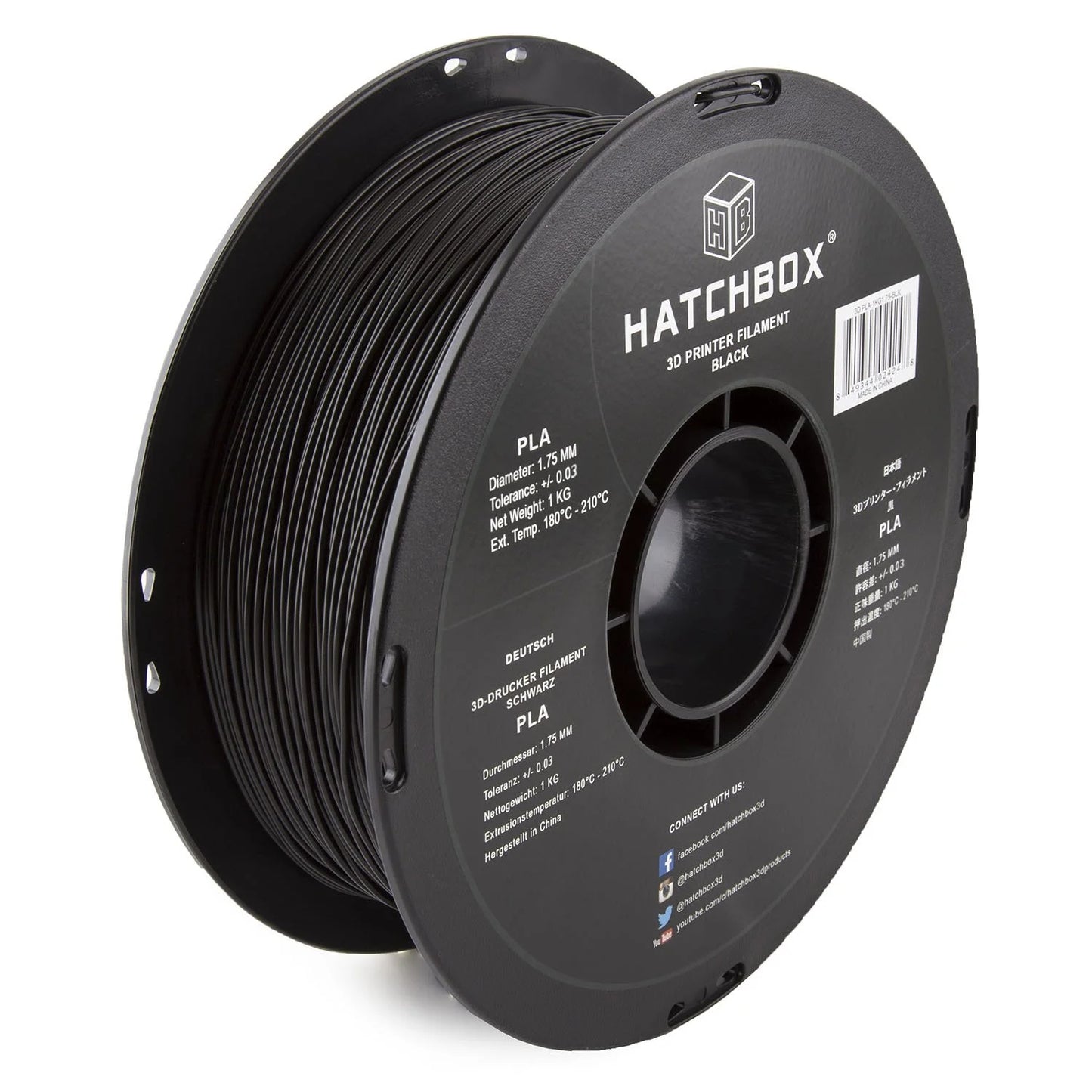 Hatchbox3D 1.75mm PLA - Black