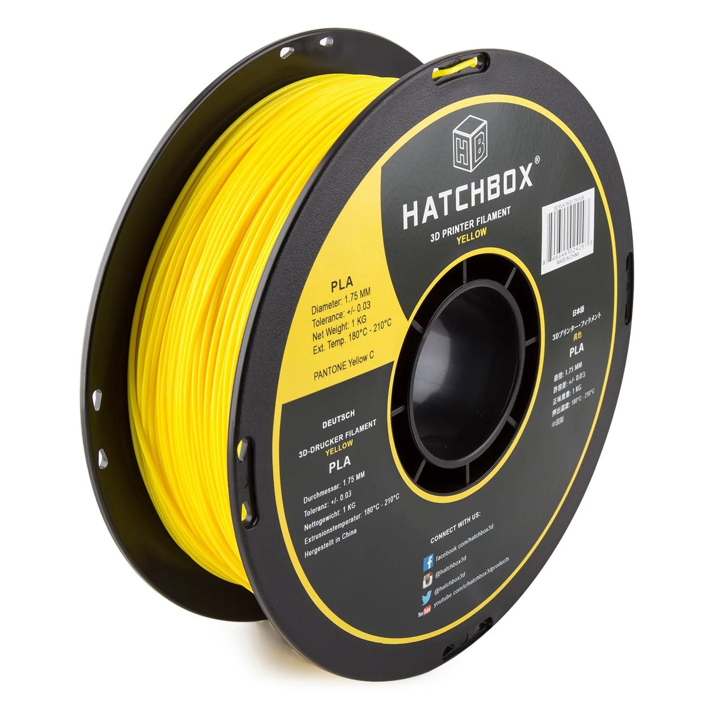 Hatchbox3D 1.75mm PLA -Yellow