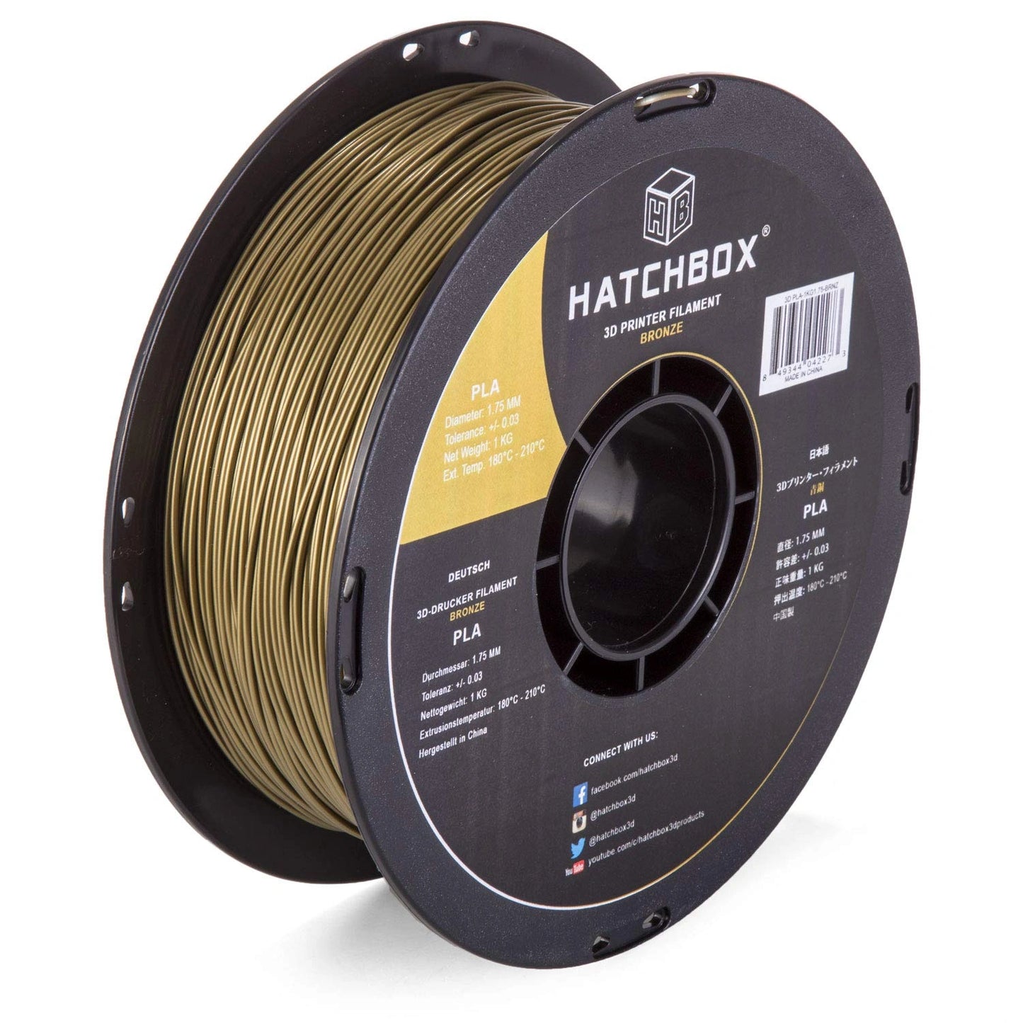 Hatchbox3D 1.75mm PLA - Bronze