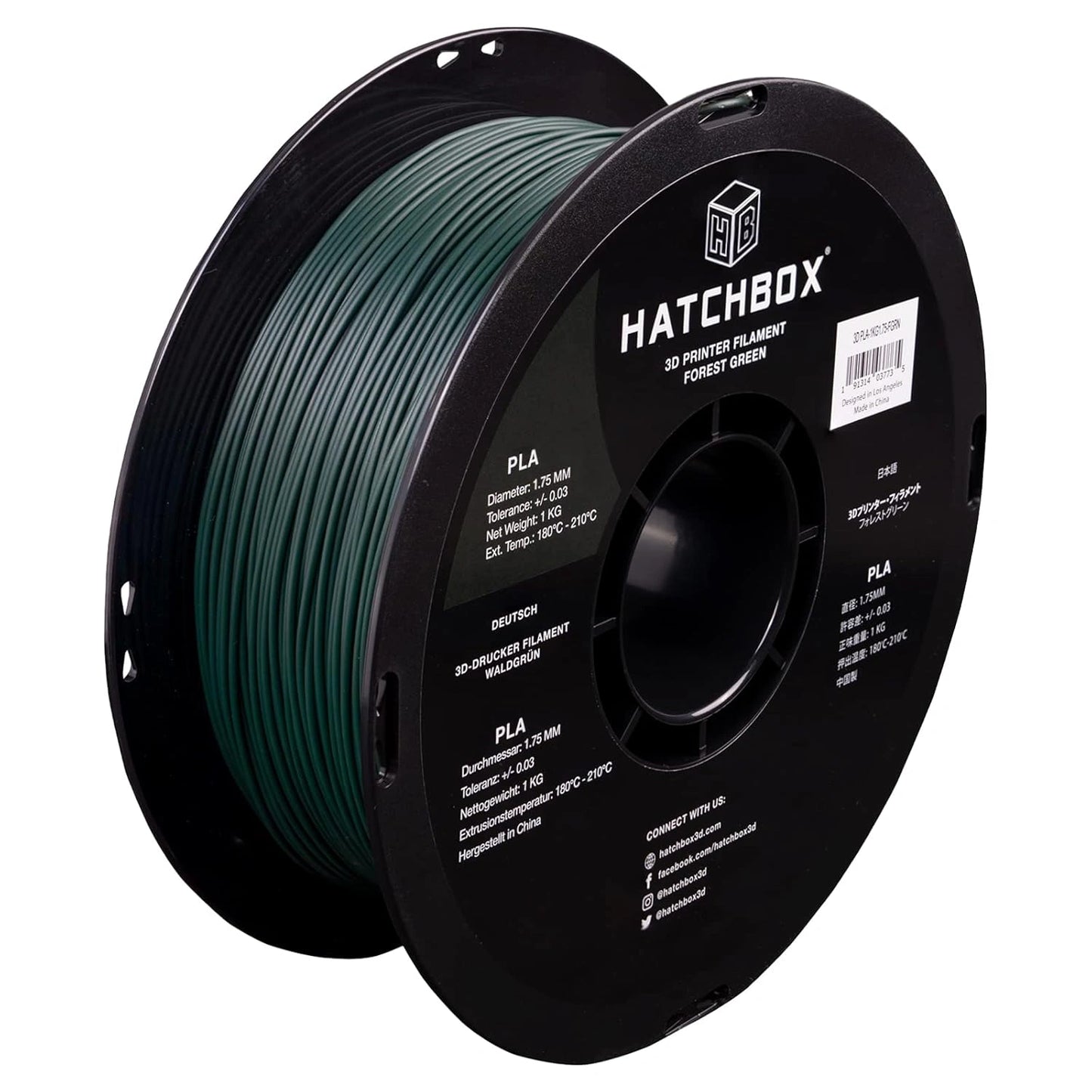 Hatchbox3D 1.75mm PLA - Forest Green