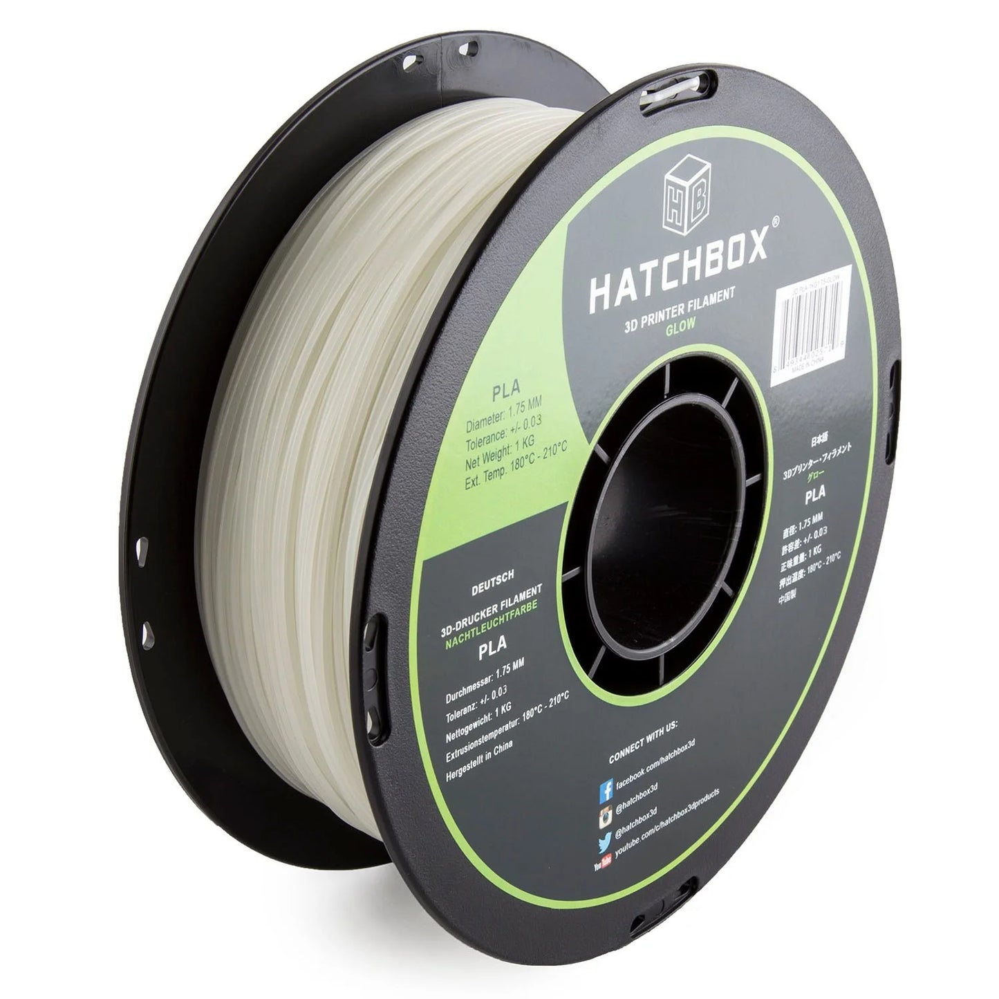 Hatchbox3D 1.75mm PLA - Glow in the Dark