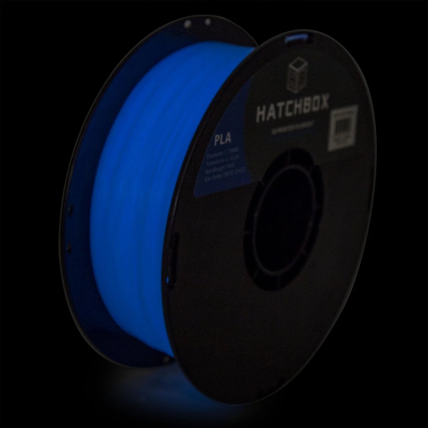 Hatchbox PLA Filament – Glow in the Dark Blue – 1.75mm, 1kg