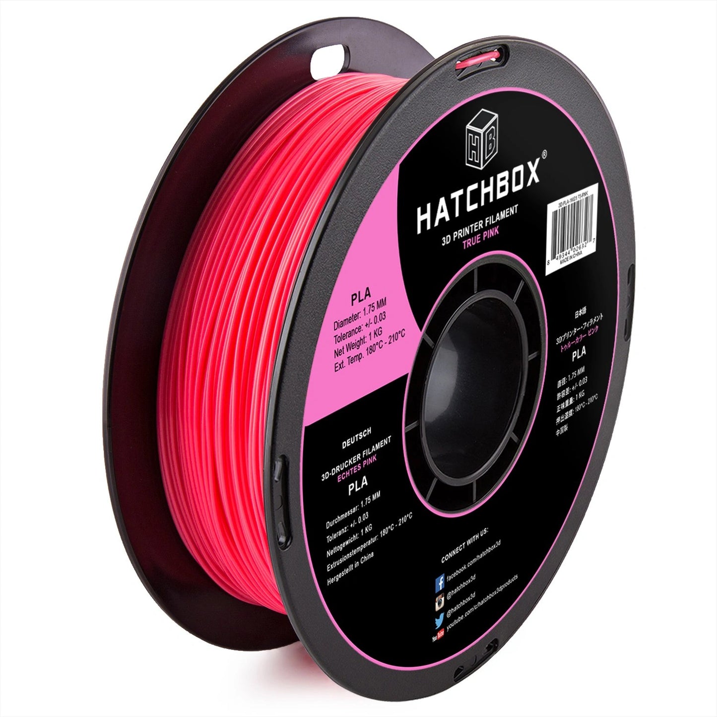Hatchbox3D 1.75mm PLA - Pink
