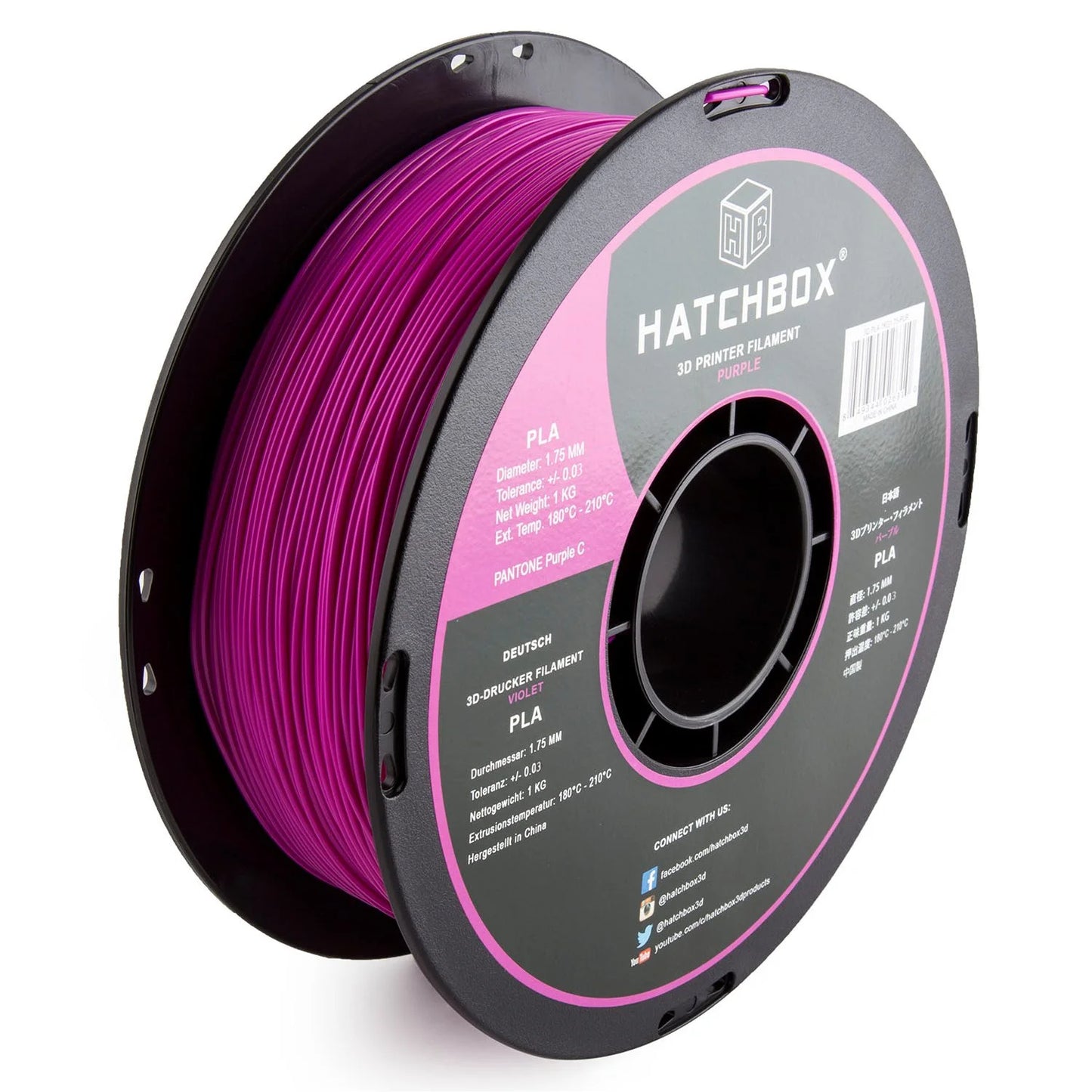 Hatchbox3D 1.75mm PLA - Purple