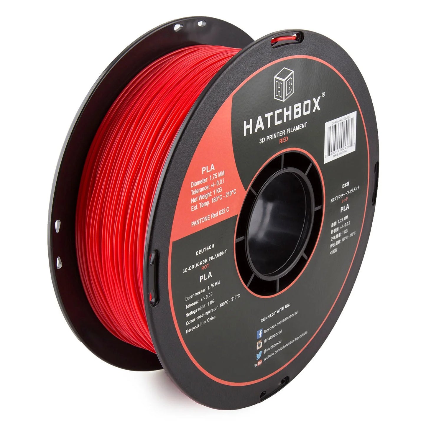Hatchbox3D 1.75mm PLA - Red