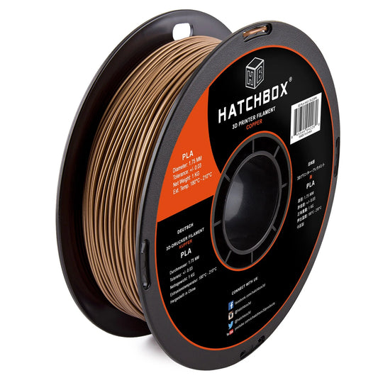 Hatchbox PLA Filament – Copper – 1.75mm, 1kg