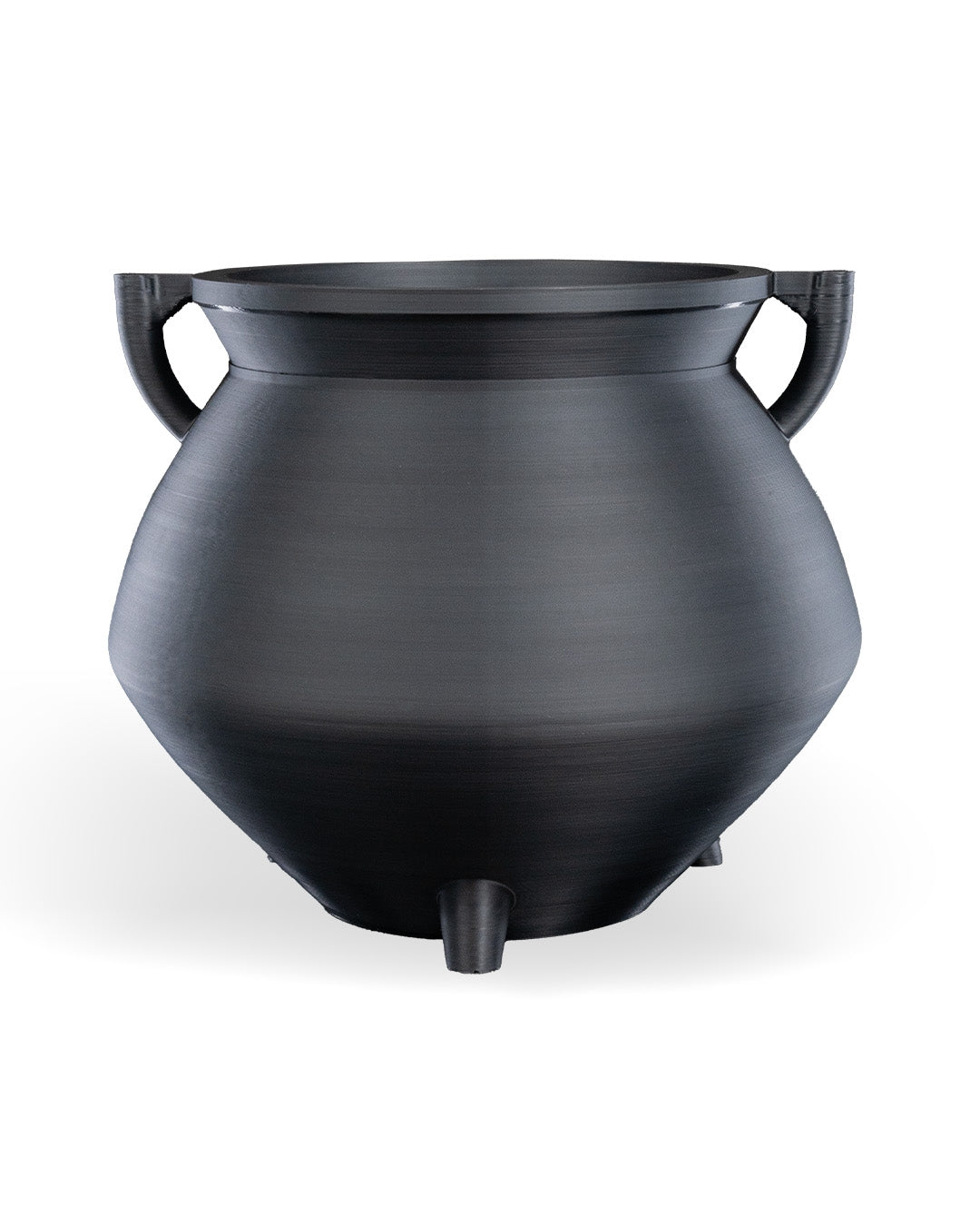 Rear view of the Angry Cauldron Candy Holder, Halloween-themed 3D printed design.