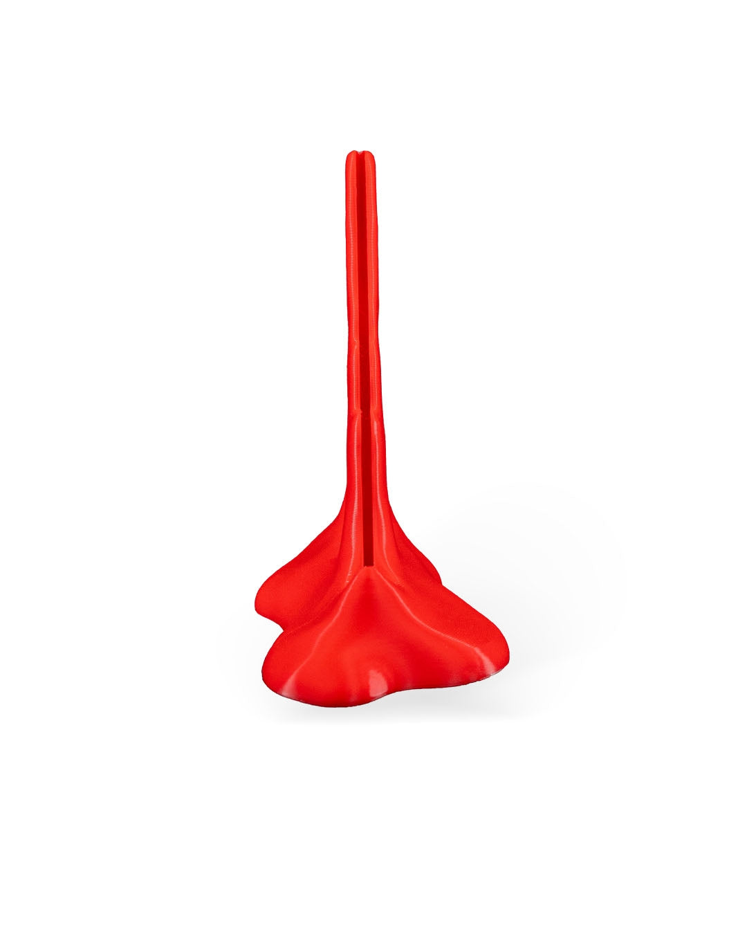 front view Spooky horror décor knife stand with blood-like drip effect