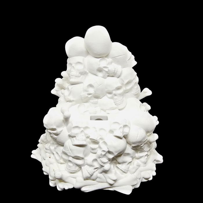 White Bone Throne 3D printed phone holder with skull and bone design, made in Lubbock, Texas by Contrive3D