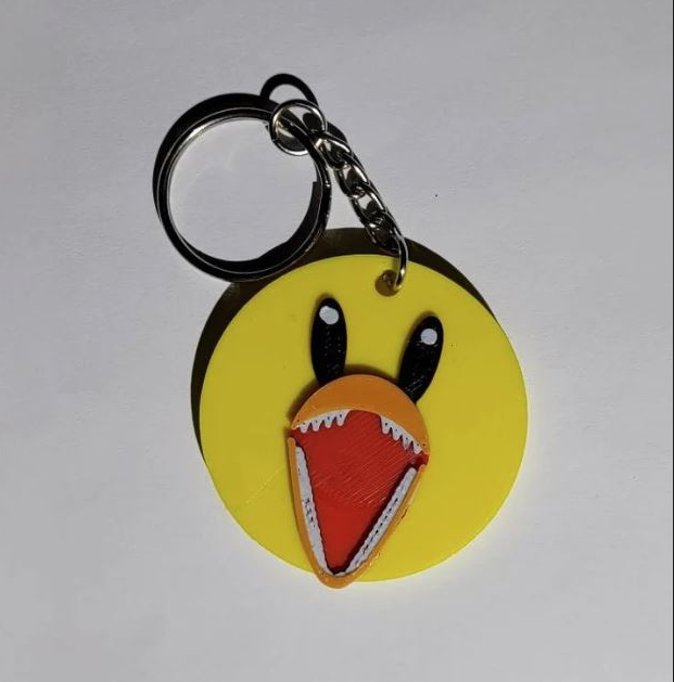 Yellow Rainbow Friends Roblox Keychain Clip Toy