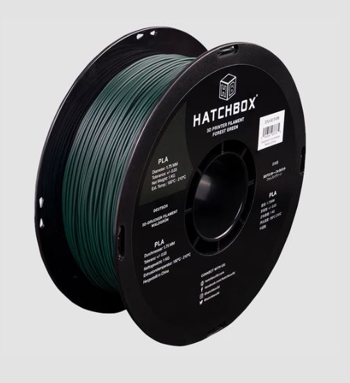 Contrive3D sells Hatchbox3D 1.75mm PLA 3D Printing Filament in Lubbock Texas. Pictured is Forest Green.