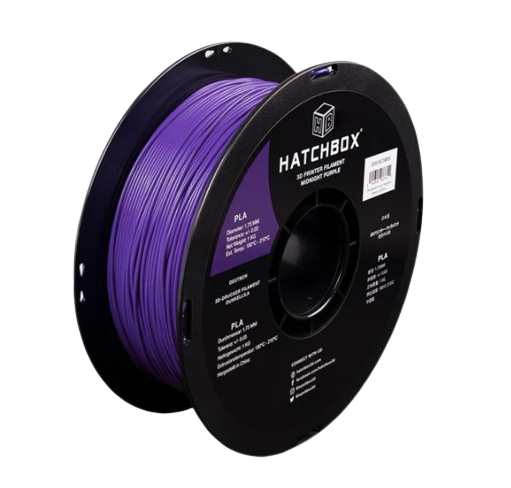 Contrive3D sells Hatchbox3D 1.75mm PLA Pro+ 3D Printing Filament in Lubbock, Texas. Pictured color is Midnight Purple