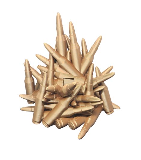Ammo Pile Phone Holder, tactical bullet-style phone stand.