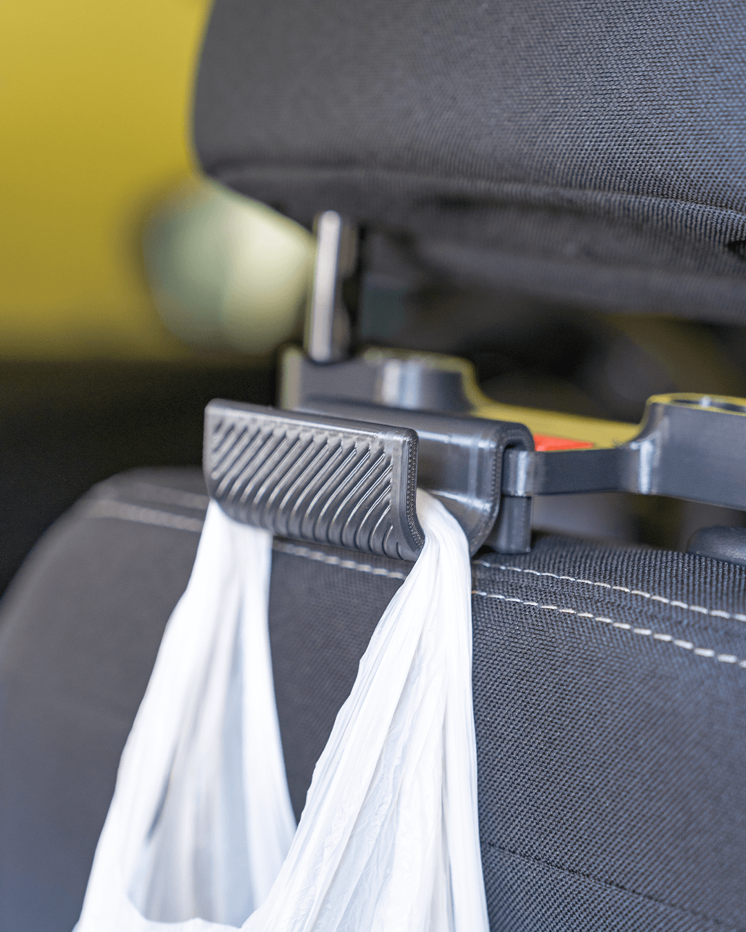 Complete AutoEase Utility Passenger Kit installed in rear passenger seating area - bag holder