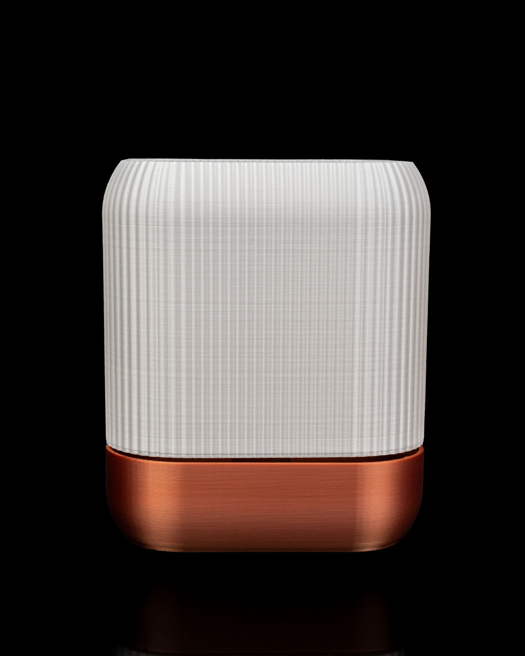 QUADRA self-watering planter in white and brown showing modern PETG indoor plant pot design