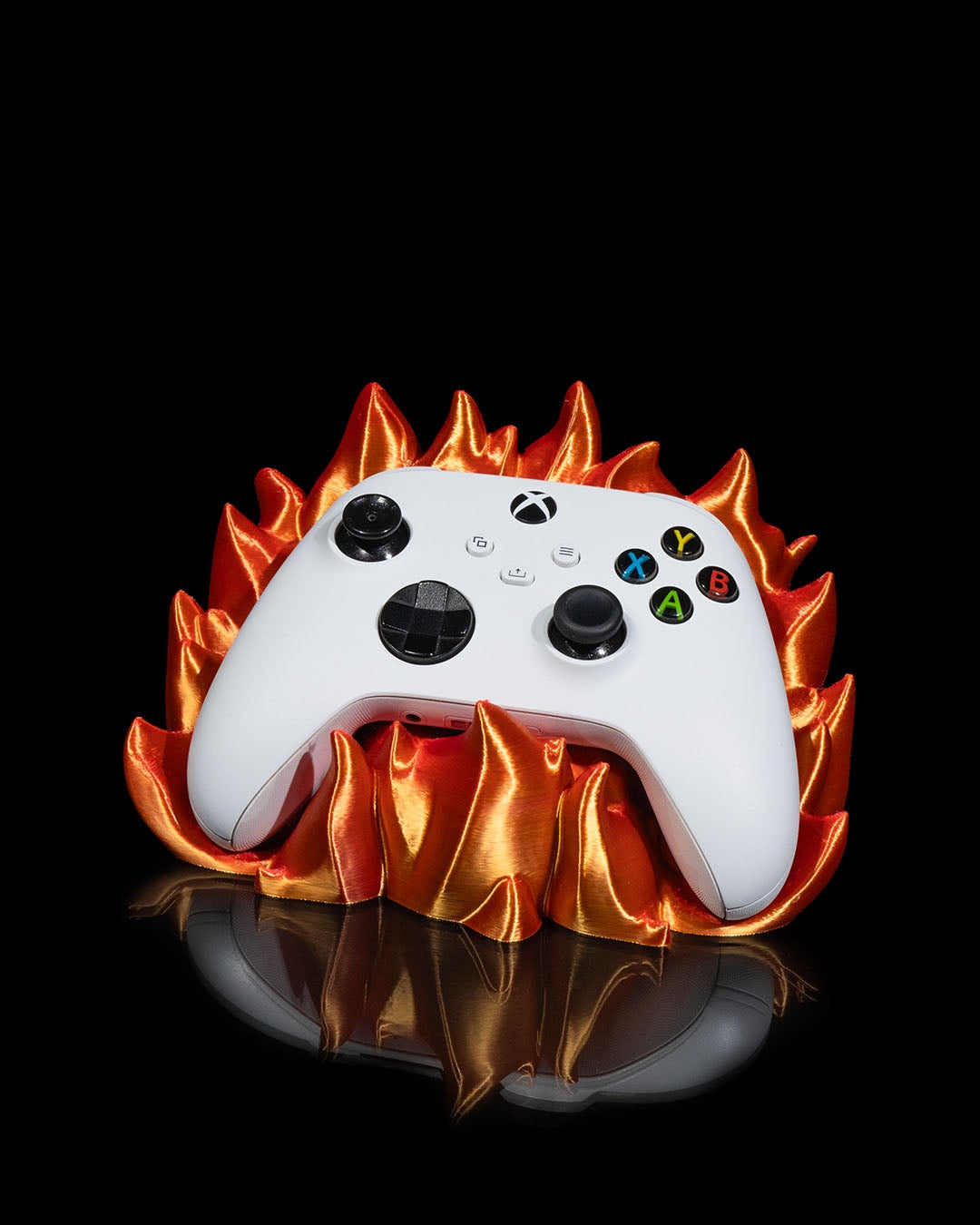 Silk PLA Fire-Semblance controller display piece, 11 cm tall