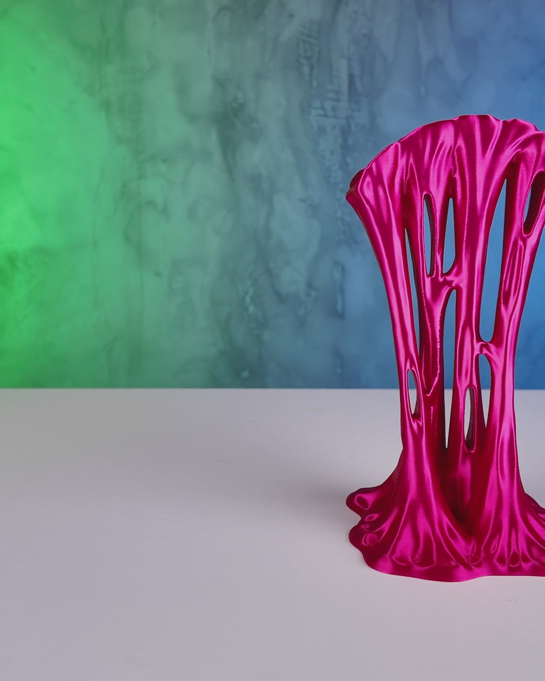 Video of 3D printed headphone holder shaped like melting slime or chewing gum - Lubbock TX