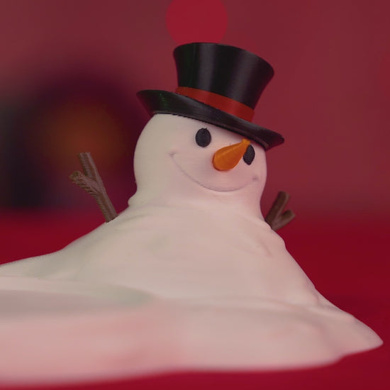 360° showcase video of Meltproof Snowman Coaster highlighting texture and design details.