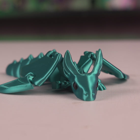 360-degree showcase of the Flexi Sky Dragon 3D printed articulated toy