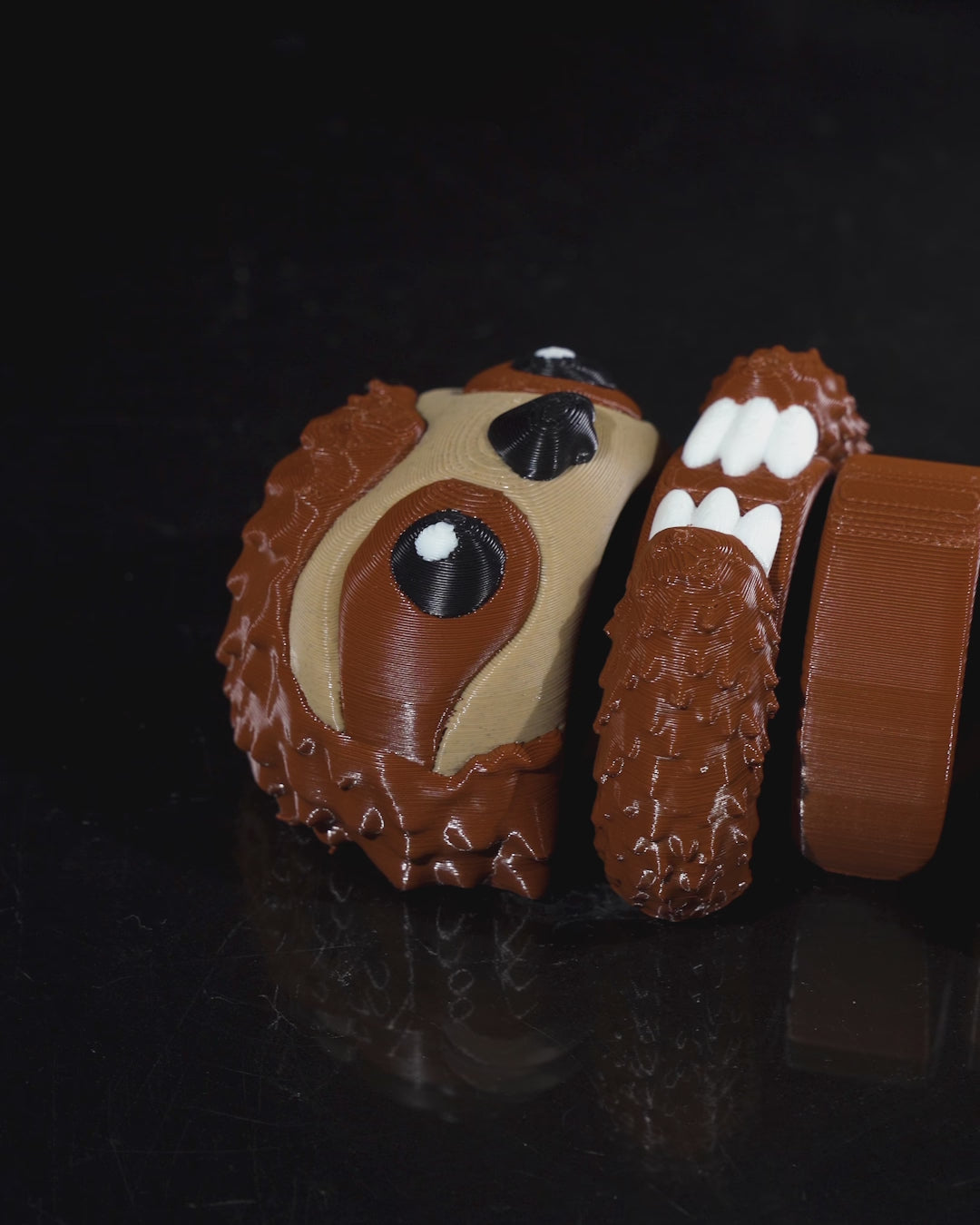 Video demonstration of the Cute Flexi Sloth showing its smooth articulated movement and flexible joints.