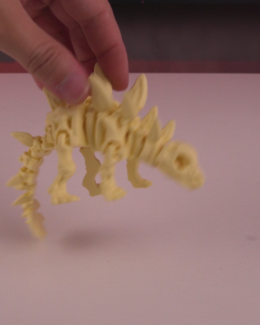360-degree rotating video of 3D printed Skeleton Stegosaurus showing full skeletal structure.