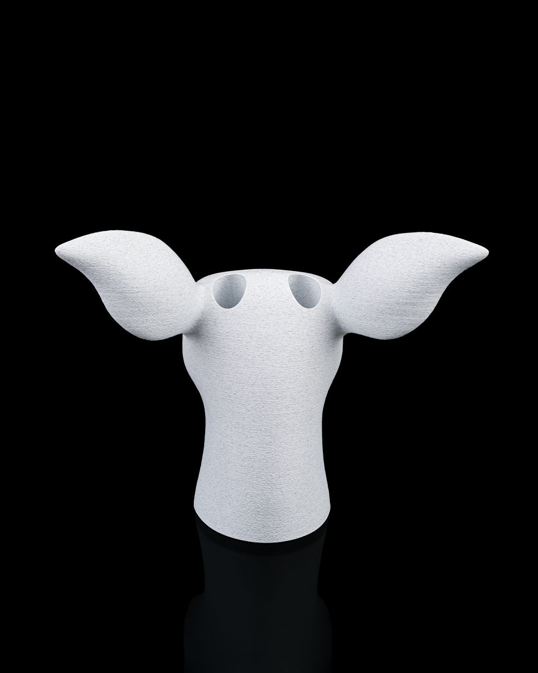 Rear view of Rootolph the Planter showing smooth 3D printed surface and reindeer design.