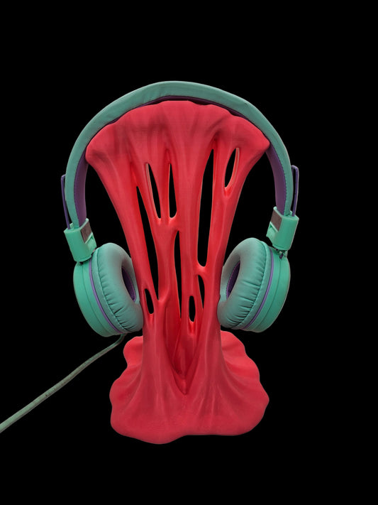 Pink headphone holder that resembles slime or chewing gum - printed in west  texas by contrive3d